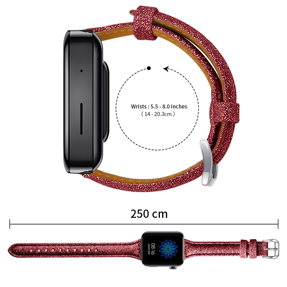 18mm Bling Design Genuine Leather Smart Watch Strap Replacement for Xiaomi Mi Watch