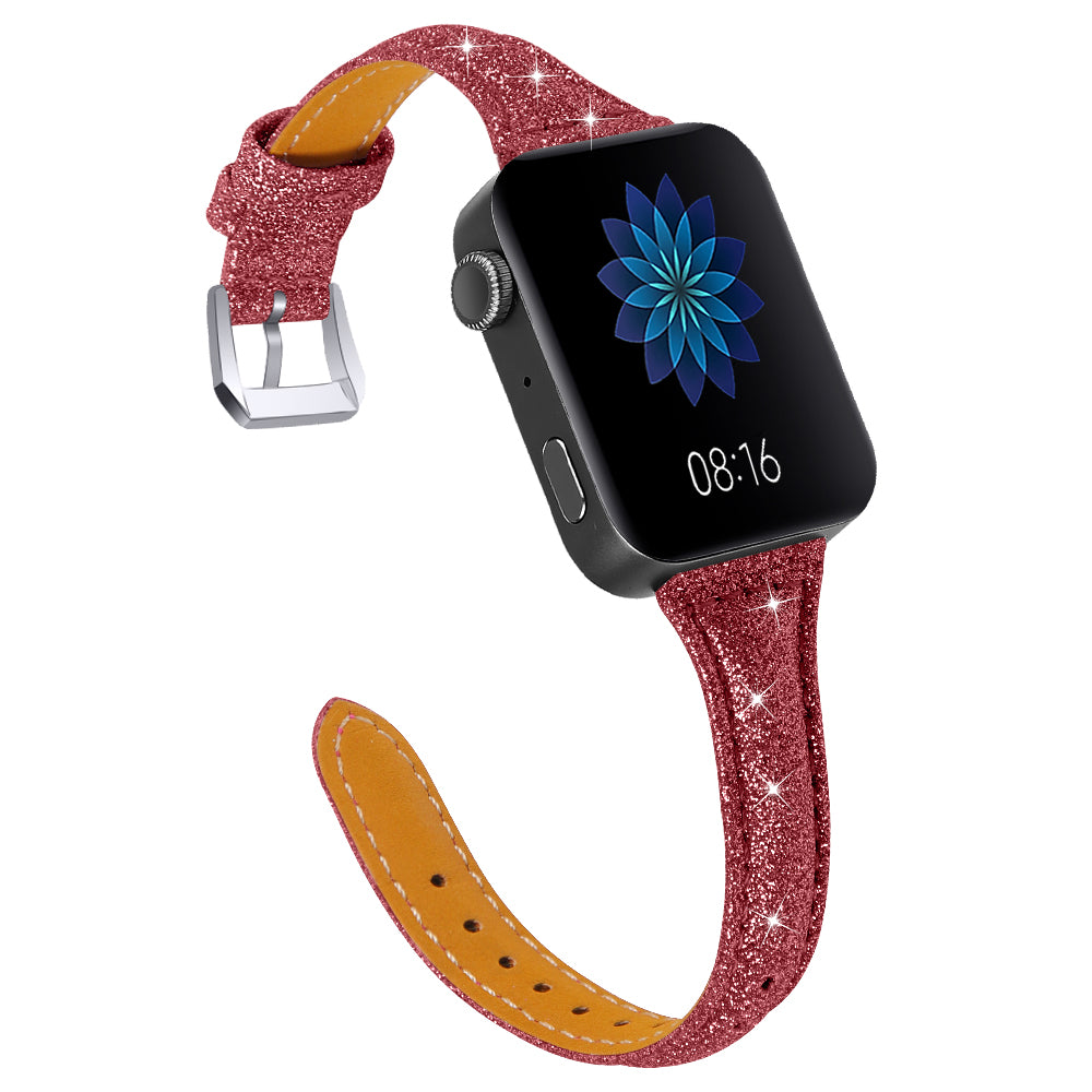 18mm Bling Design Genuine Leather Smart Watch Strap Replacement for Xiaomi Mi Watch