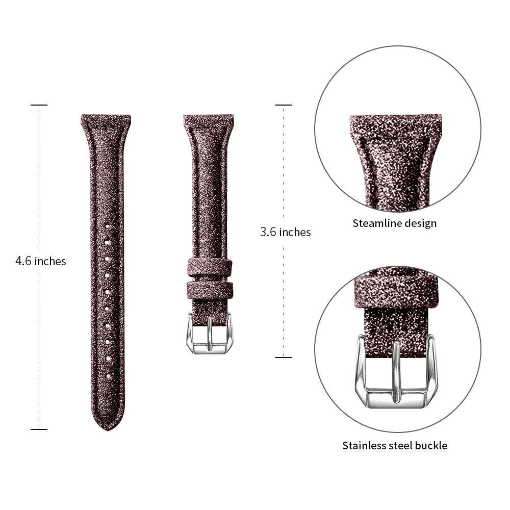 18mm Bling Design Genuine Leather Smart Watch Strap Replacement for Xiaomi Mi Watch