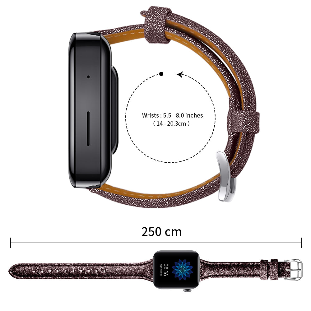 18mm Bling Design Genuine Leather Smart Watch Strap Replacement for Xiaomi Mi Watch
