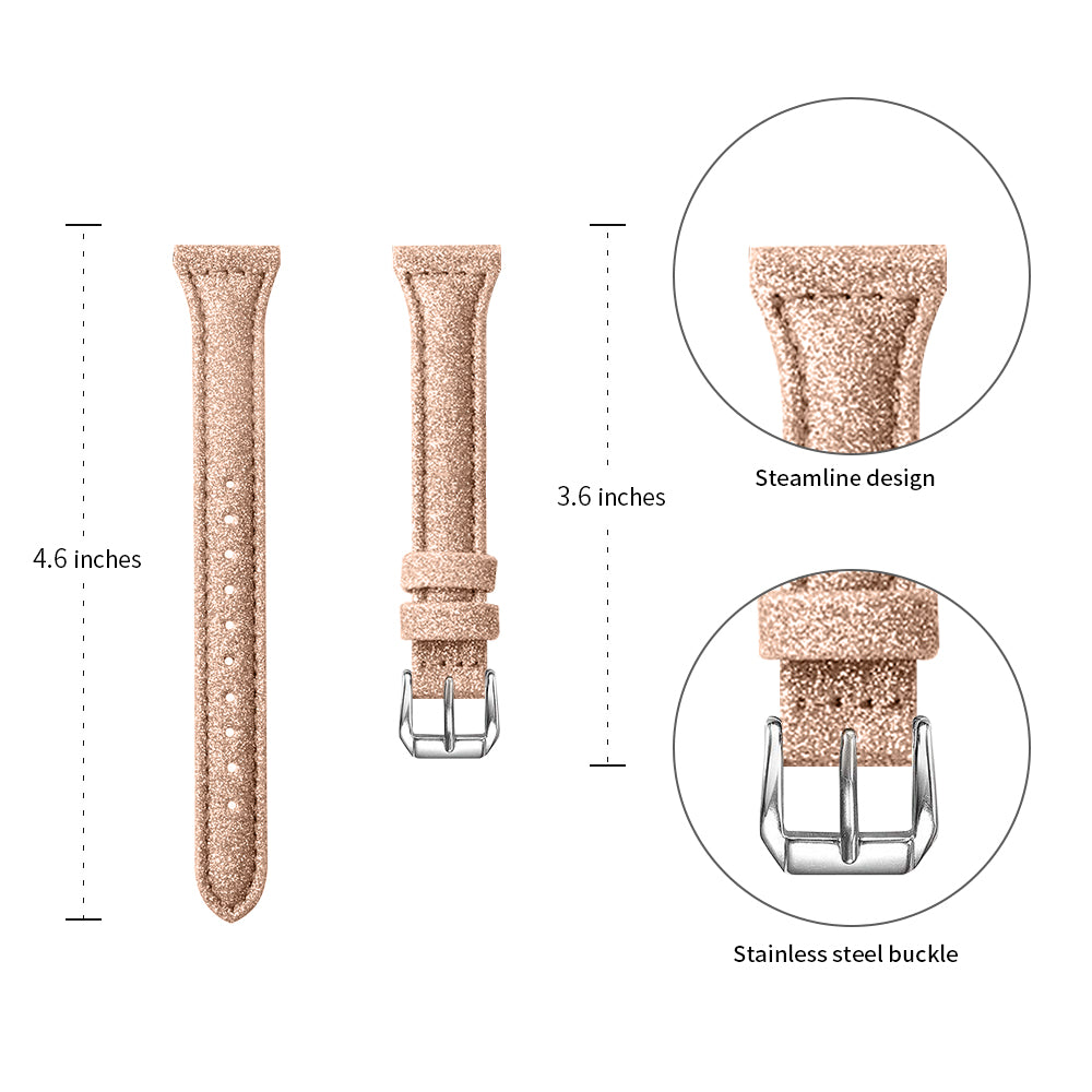 18mm Bling Design Genuine Leather Smart Watch Strap Replacement for Xiaomi Mi Watch