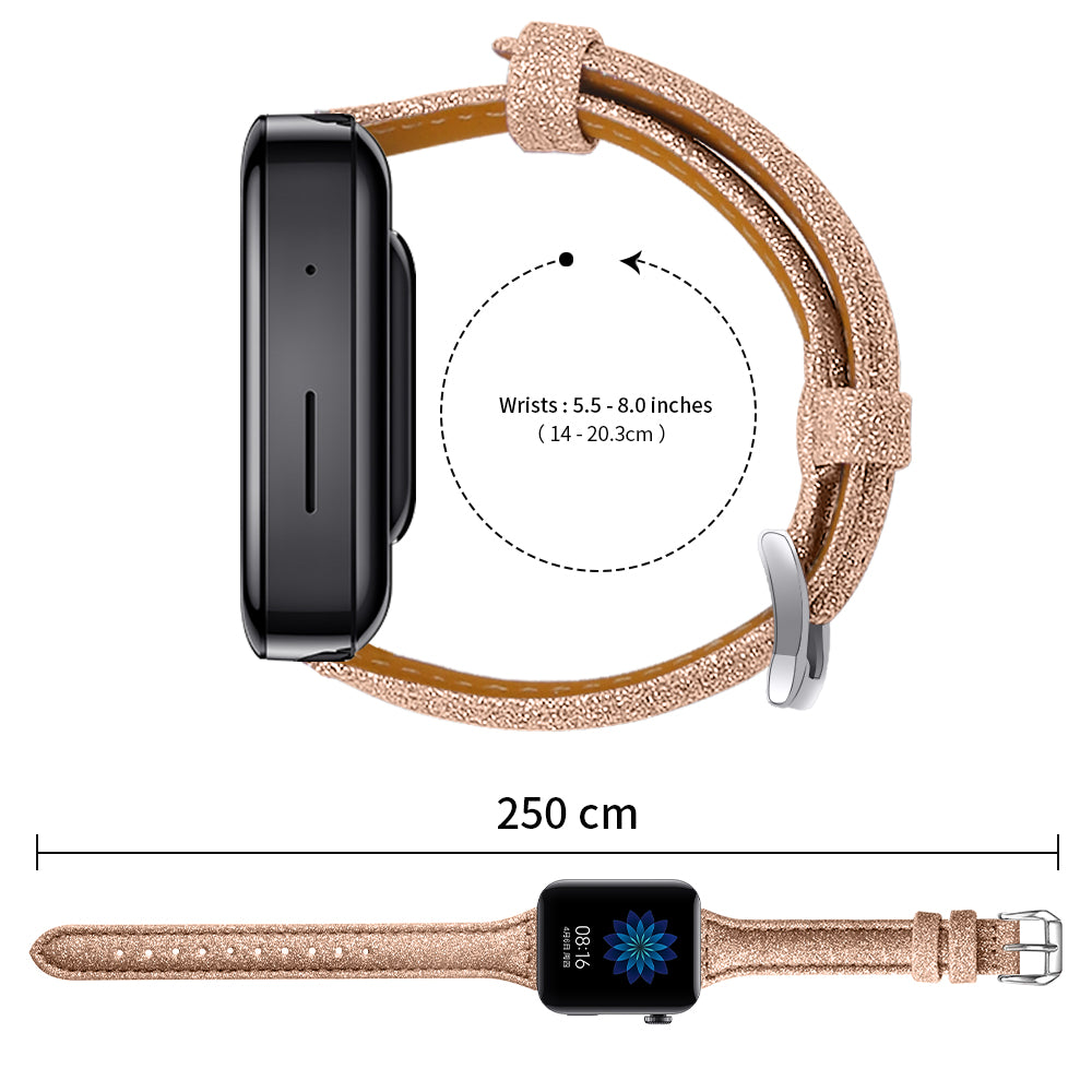 18mm Bling Design Genuine Leather Smart Watch Strap Replacement for Xiaomi Mi Watch