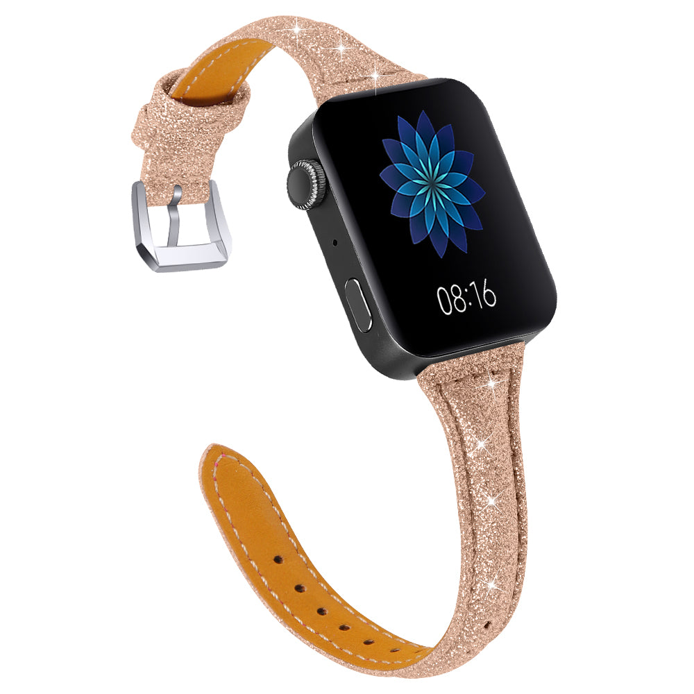 18mm Bling Design Genuine Leather Smart Watch Strap Replacement for Xiaomi Mi Watch