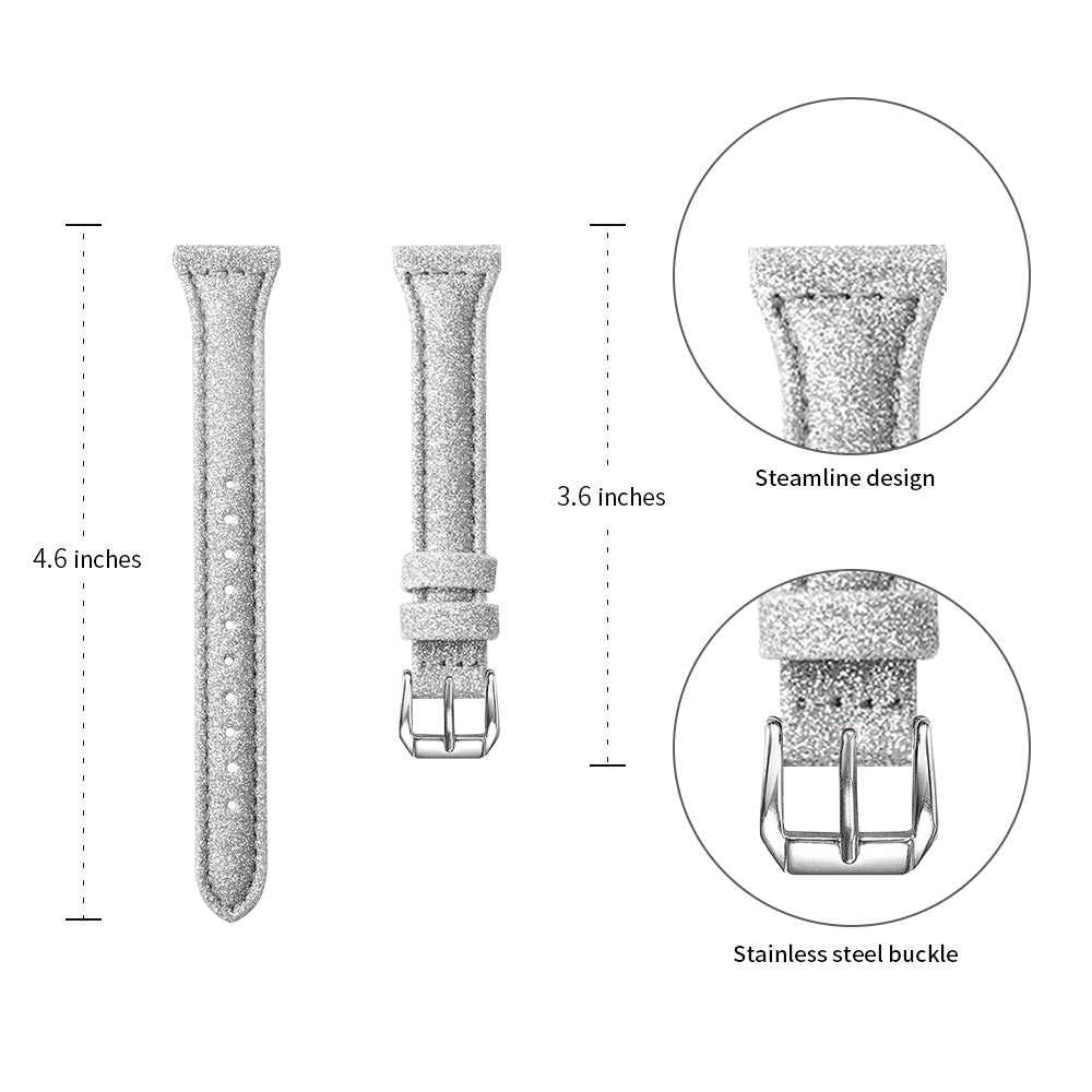 18mm Bling Design Genuine Leather Smart Watch Strap Replacement for Xiaomi Mi Watch