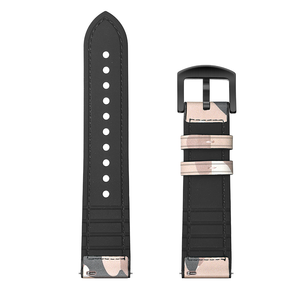20mm Genuine Leather Coated Silicone Smart Watch Strap for Huawei Watch GT2 42mm