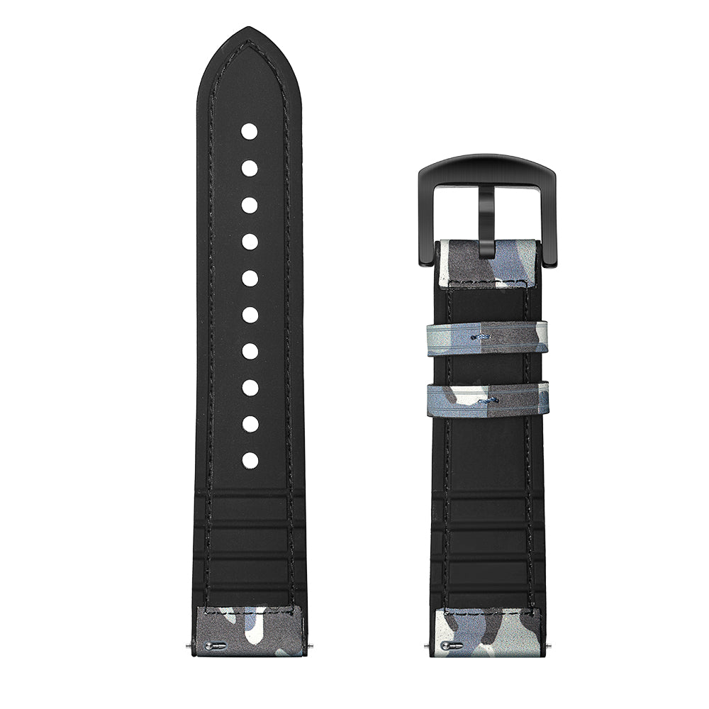 20mm Genuine Leather Coated Silicone Smart Watch Strap for Huawei Watch GT2 42mm