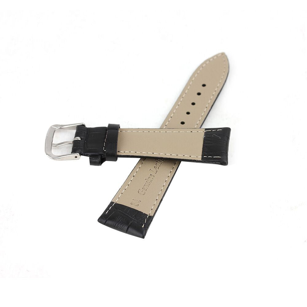 18mm Crocodile Leather Replacement Watch Band for Nokia Withings Steel HR 36mm Version