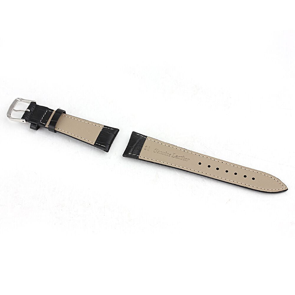 18mm Crocodile Leather Replacement Watch Band for Nokia Withings Steel HR 36mm Version