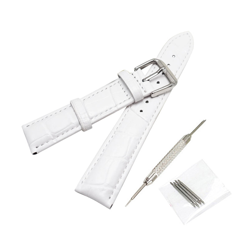 18mm Crocodile Leather Replacement Watch Band for Nokia Withings Steel HR 36mm Version