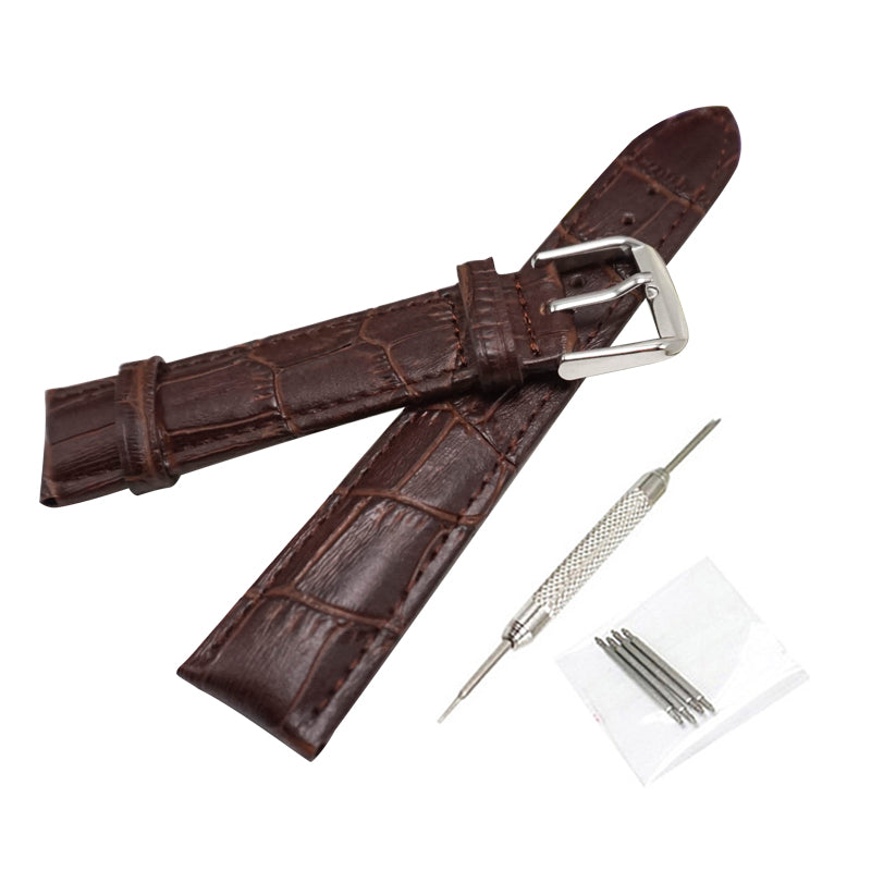 18mm Crocodile Leather Replacement Watch Band for Nokia Withings Steel HR 36mm Version