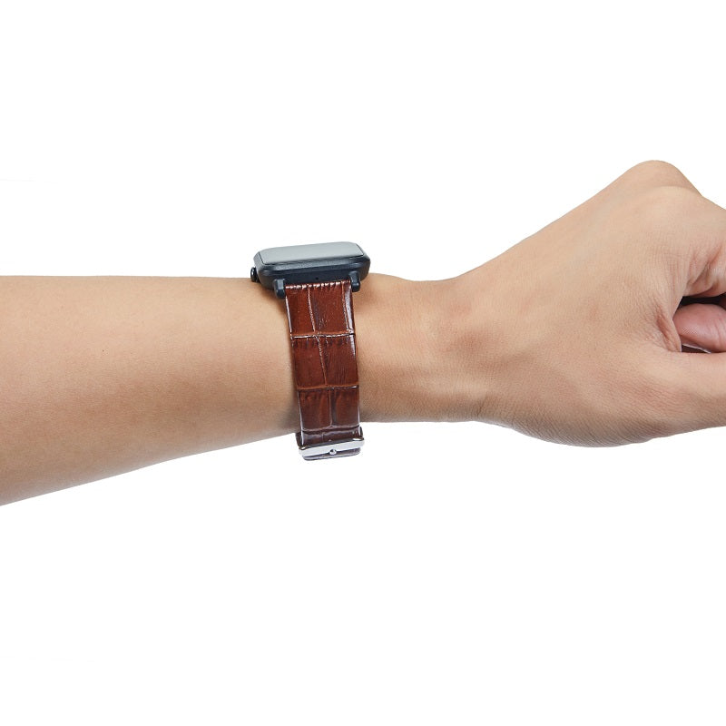 18mm Crocodile Leather Replacement Watch Band for Nokia Withings Steel HR 36mm Version