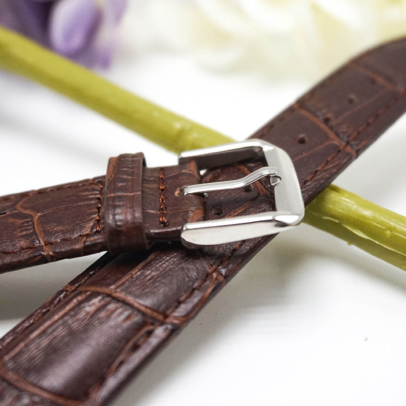 18mm Crocodile Leather Replacement Watch Band for Nokia Withings Steel HR 36mm Version