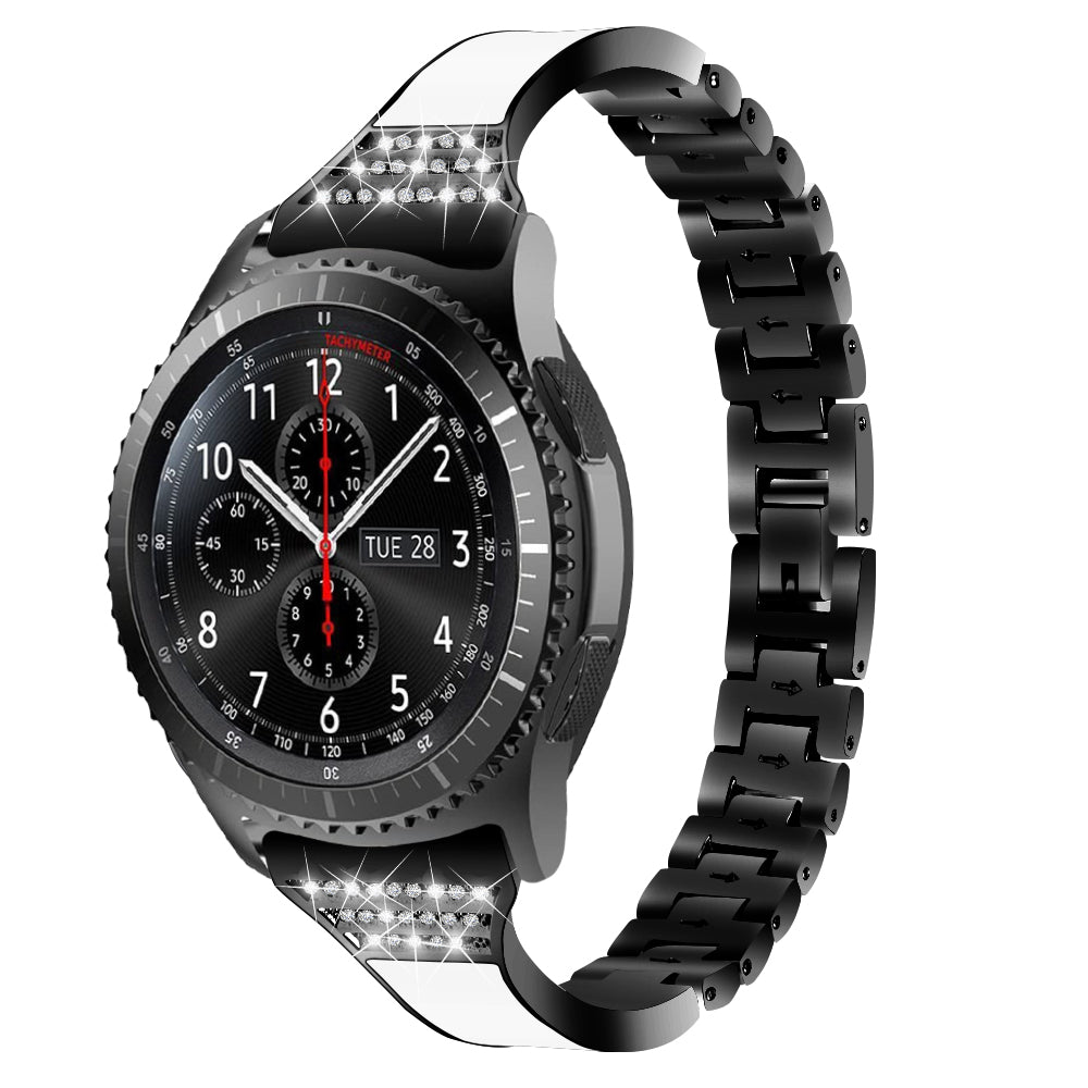 22mm Zinc Alloy Rhinestone Decor Watch Band for Samsung Gear S3 Frontier/Samsung Galaxy Watch 46mm