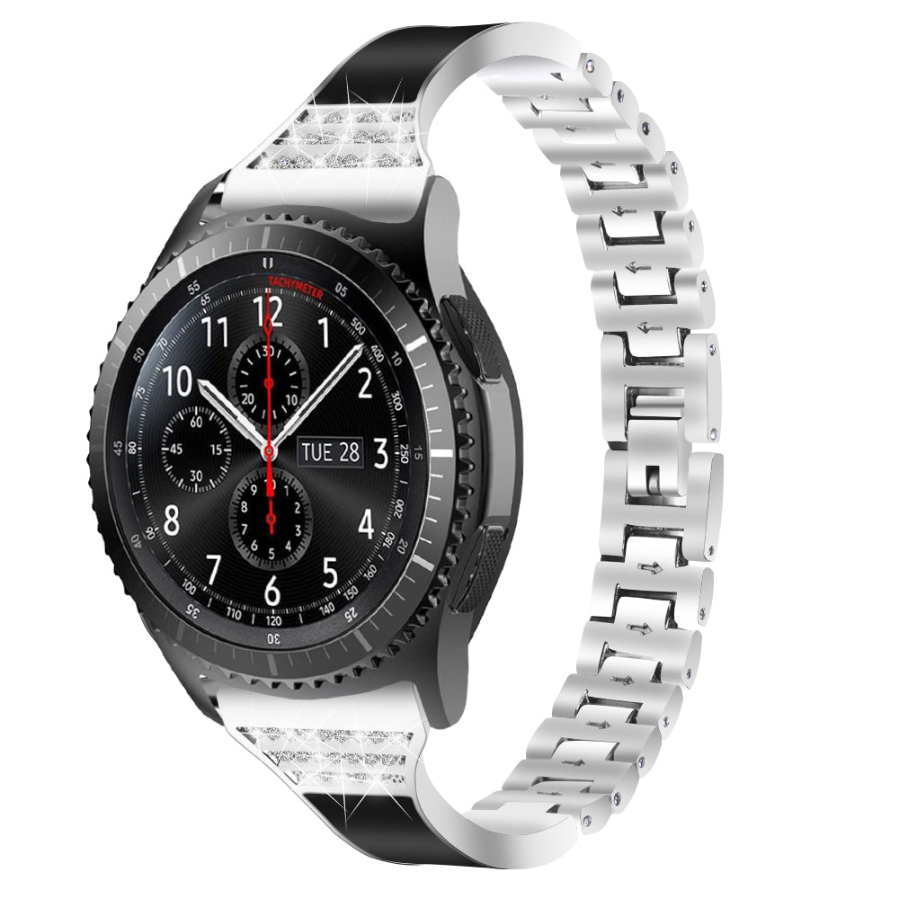 22mm Zinc Alloy Rhinestone Decor Watch Band for Samsung Gear S3 Frontier/Samsung Galaxy Watch 46mm