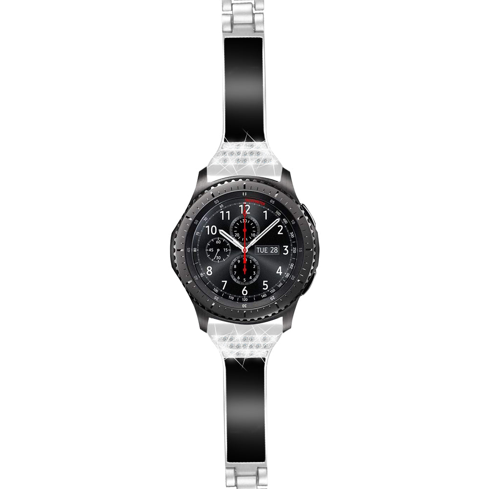 22mm Zinc Alloy Rhinestone Decor Watch Band for Samsung Gear S3 Frontier/Samsung Galaxy Watch 46mm