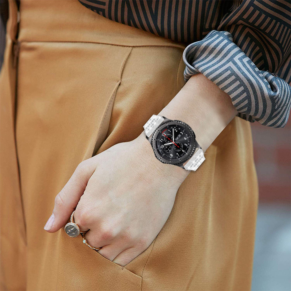 22mm Zinc Alloy Rhinestone Decor Watch Band for Samsung Gear S3 Frontier/Samsung Galaxy Watch 46mm