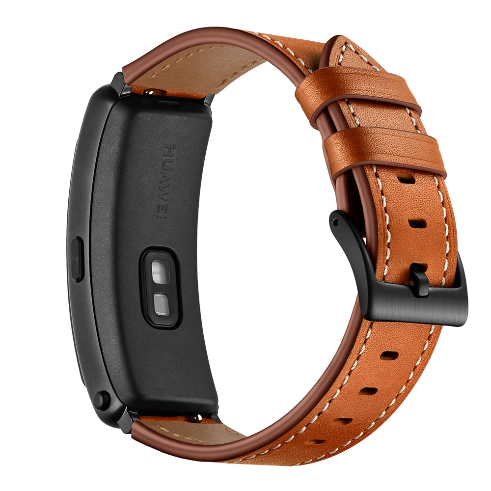 16mm Top Layer Cowhide Leather Watch Band Strap for Huawei TalkBand B3/B6