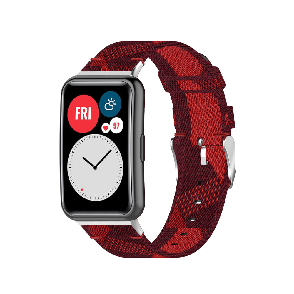 Braided Woven Nylon Watchband Strap Replacement for Huawei Watch Fit