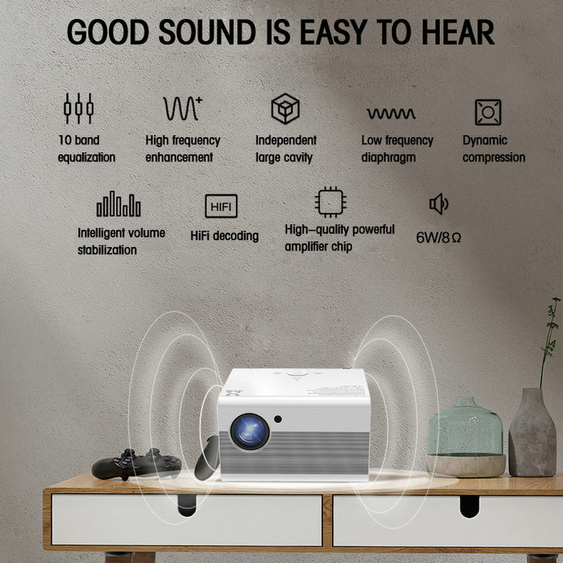 T10 Portable Full HD LED 1080P Projector Home Theater Audio Video Media Player Beamer