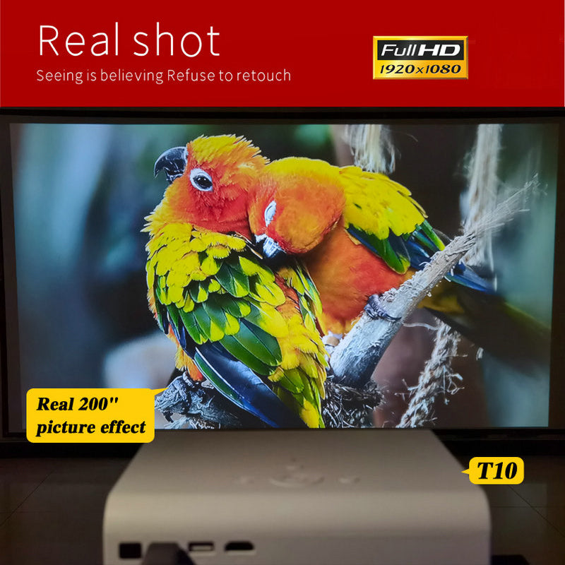 T10 Portable Full HD LED 1080P Projector Home Theater Audio Video Media Player Beamer