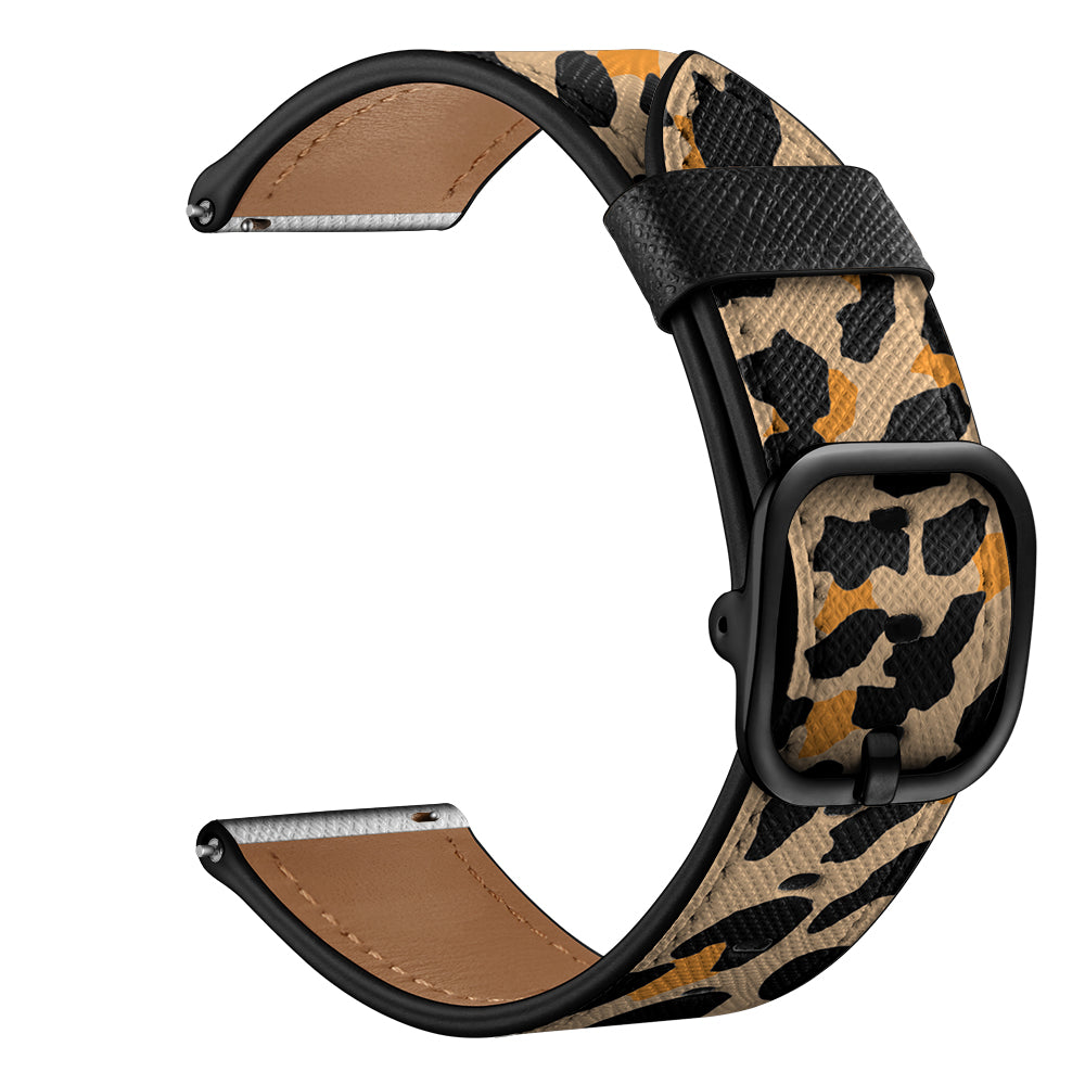 22mm Genuine Leather Stylish Printed Watch Band for Samsung Gear S3 Classic/S3 Frontier/Galaxy Watch 46mm
