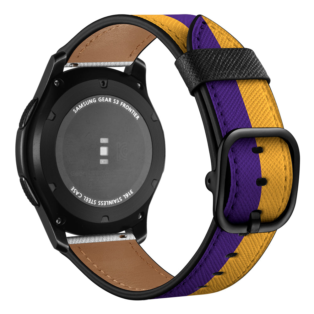 22mm Genuine Leather Stylish Printed Watch Band for Samsung Gear S3 Classic/S3 Frontier/Galaxy Watch 46mm
