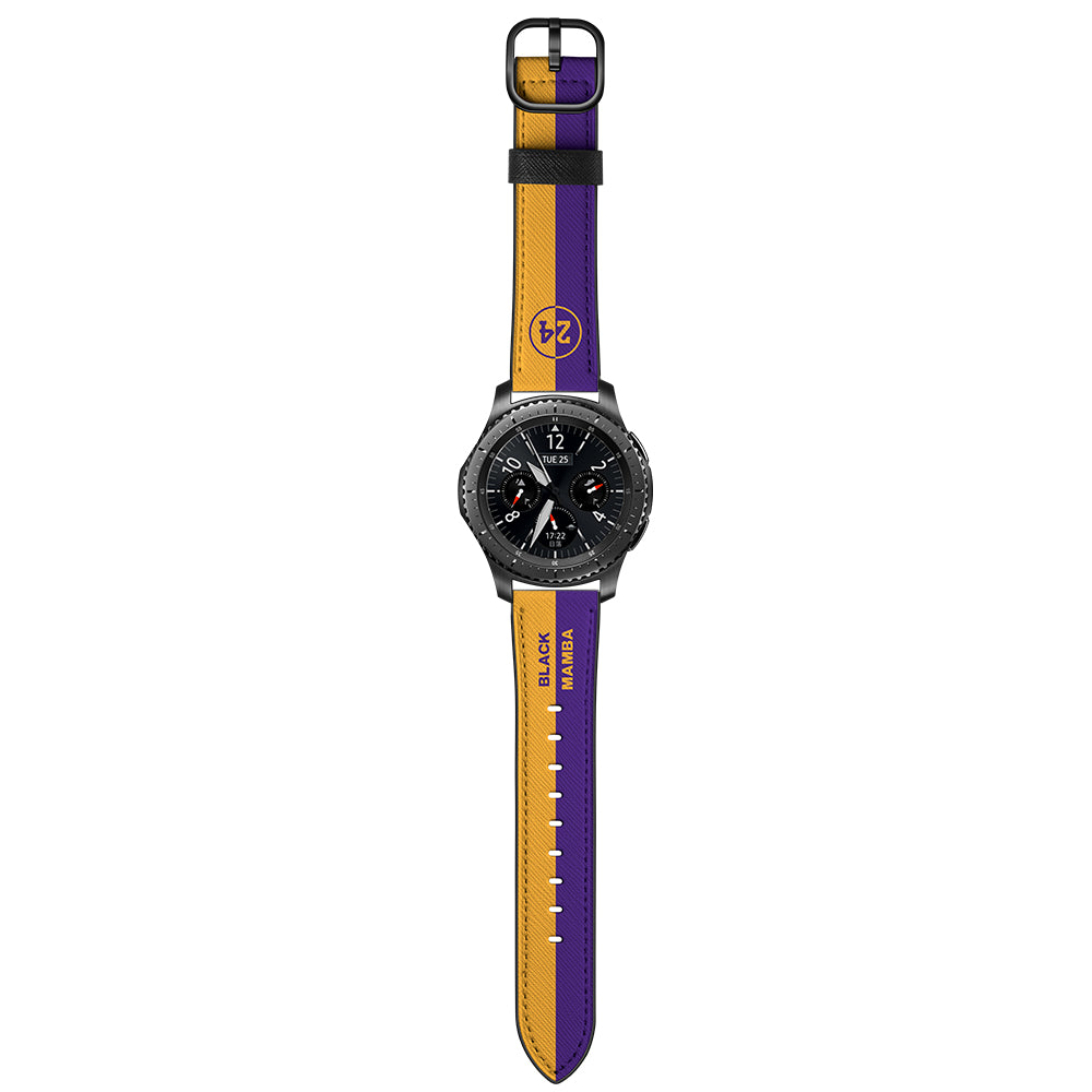 22mm Genuine Leather Stylish Printed Watch Band for Samsung Gear S3 Classic/S3 Frontier/Galaxy Watch 46mm