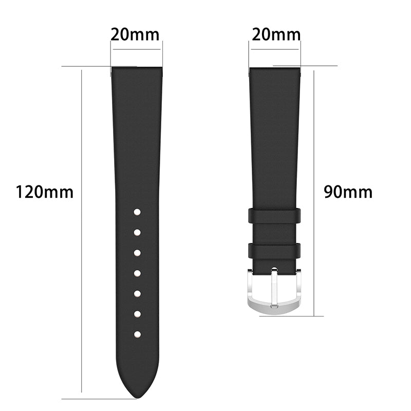 20mm Genuine Leather Smart Watch Band Replacement Wrist Strap with Tool for Samsung Galaxy Watch 4 40mm/Galaxy Watch 4 Classic 42mm