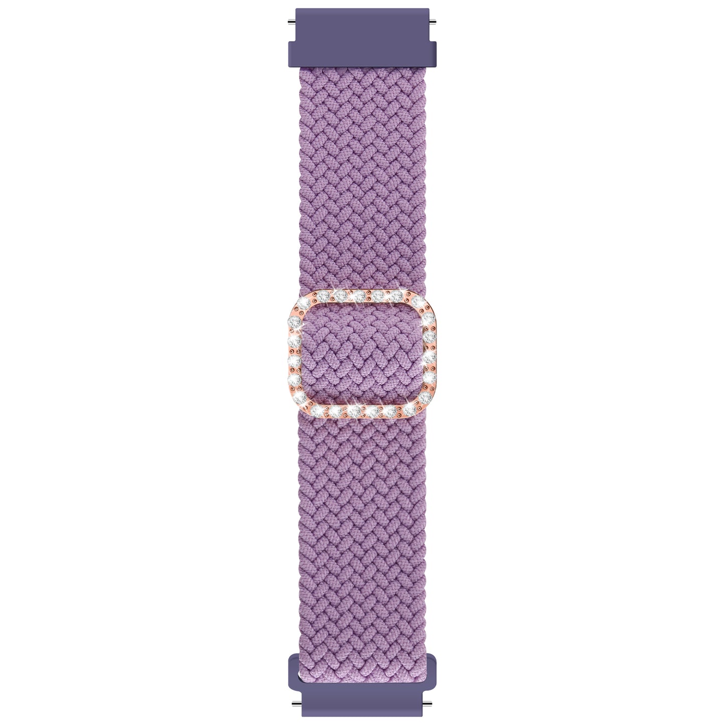22mm Nylon Braided Adjustable Watchband Rhinestone Buckle Watch Strap for Samsung Gear S3 Classic/S3 Frontier/Galaxy Watch 46mm