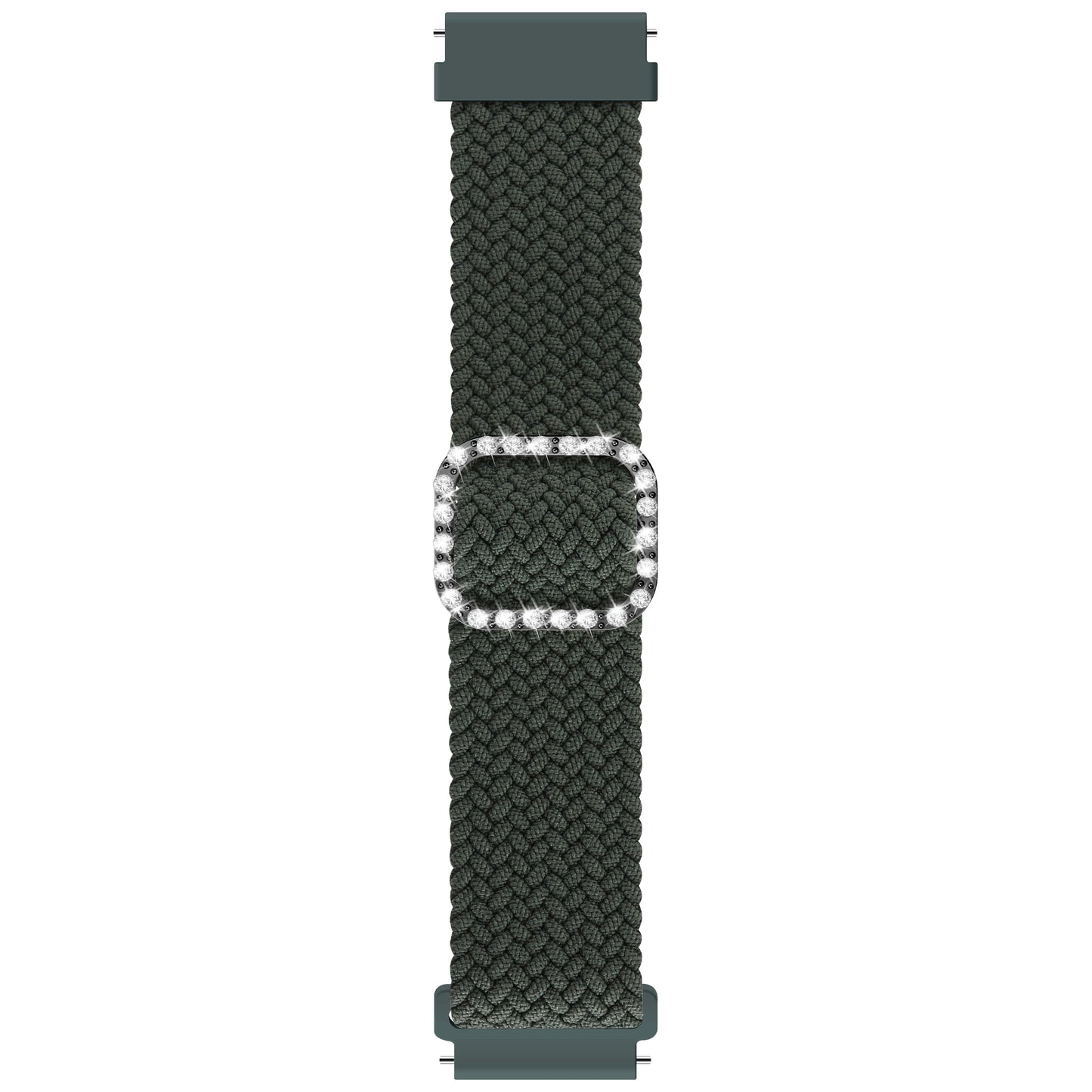 22mm Nylon Braided Adjustable Watchband Rhinestone Buckle Watch Strap for Samsung Gear S3 Classic/S3 Frontier/Galaxy Watch 46mm