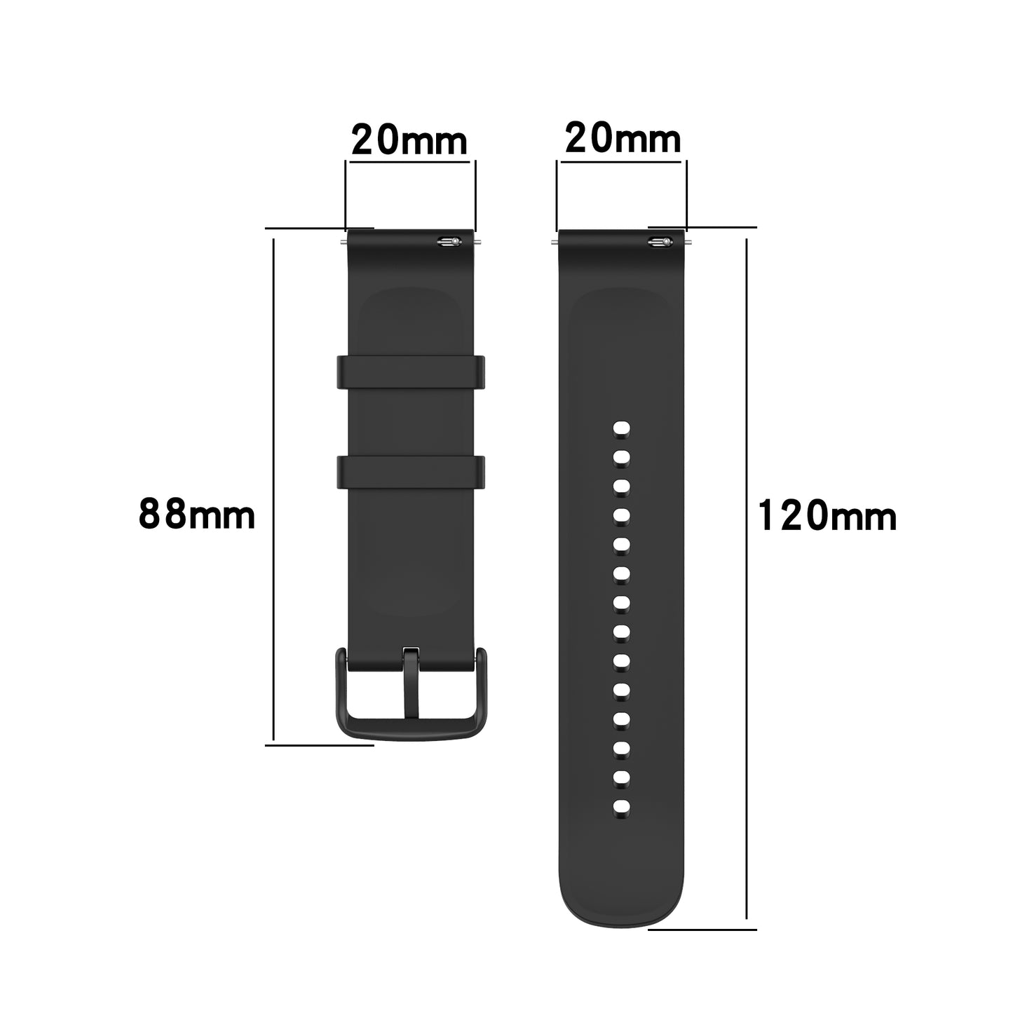 20mm Soft Silicone Smart Watch Band Replacement Adjustable Watch Straps for Huami Amazfit GTS 3