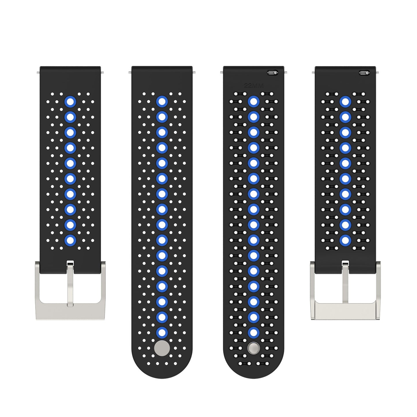 20mm Bi-color Silicone Watch Strap Wristband for Huawei Watch GT3 42mm/Samsung Galaxy Watch 42mm