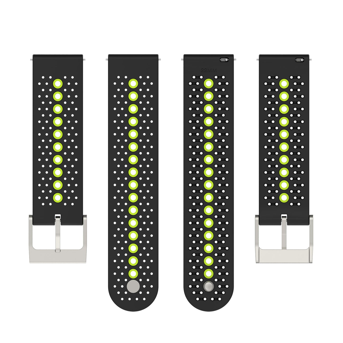 20mm Bi-color Silicone Watch Strap Wristband for Huawei Watch GT3 42mm/Samsung Galaxy Watch 42mm