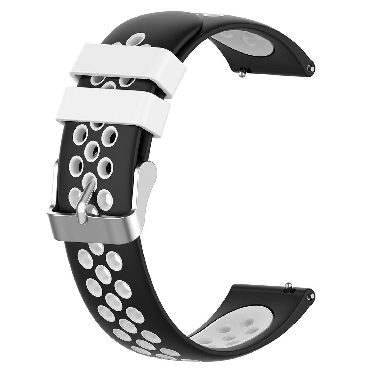 22mm Breathable Dual Color Silicone Watch Strap Wristband with Multiple Holes Design for Huawei Watch GT3 46mm/Samsung Gear S3 Frontier/Classic