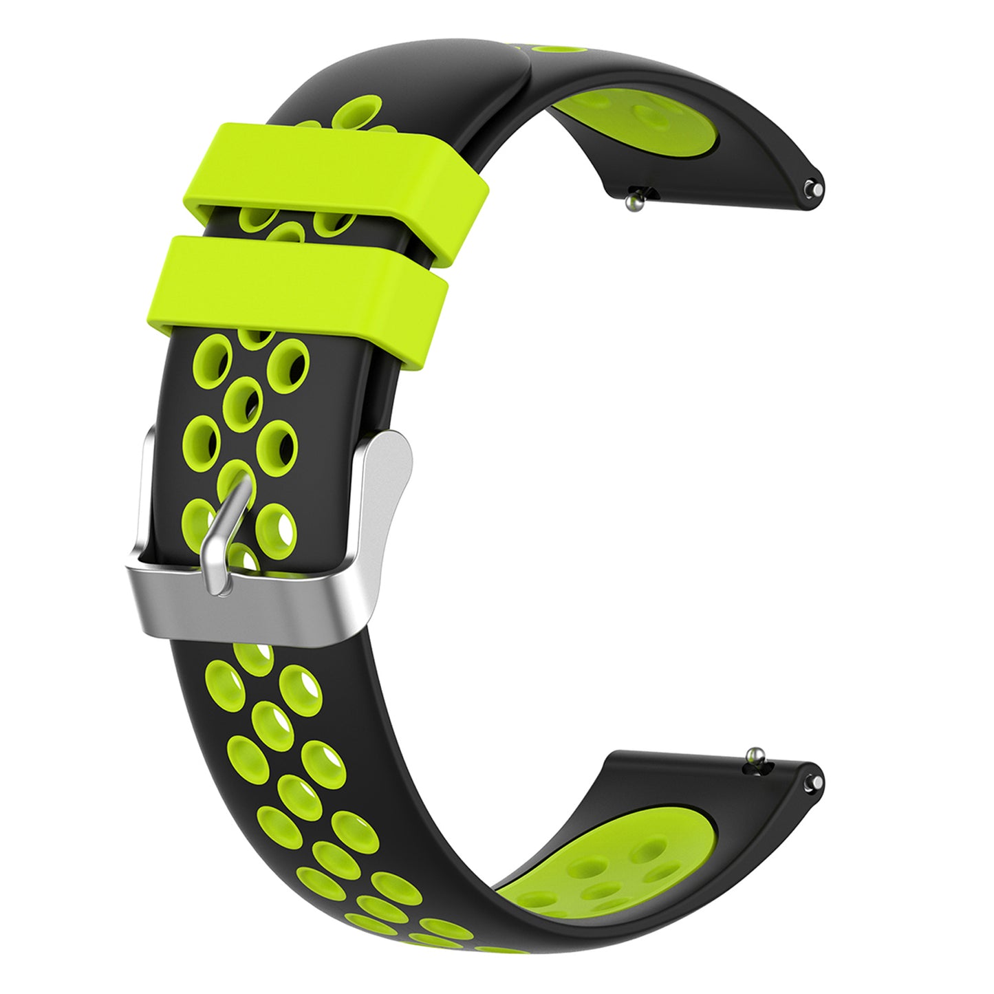 22mm Breathable Dual Color Silicone Watch Strap Wristband with Multiple Holes Design for Huawei Watch GT3 46mm/Samsung Gear S3 Frontier/Classic
