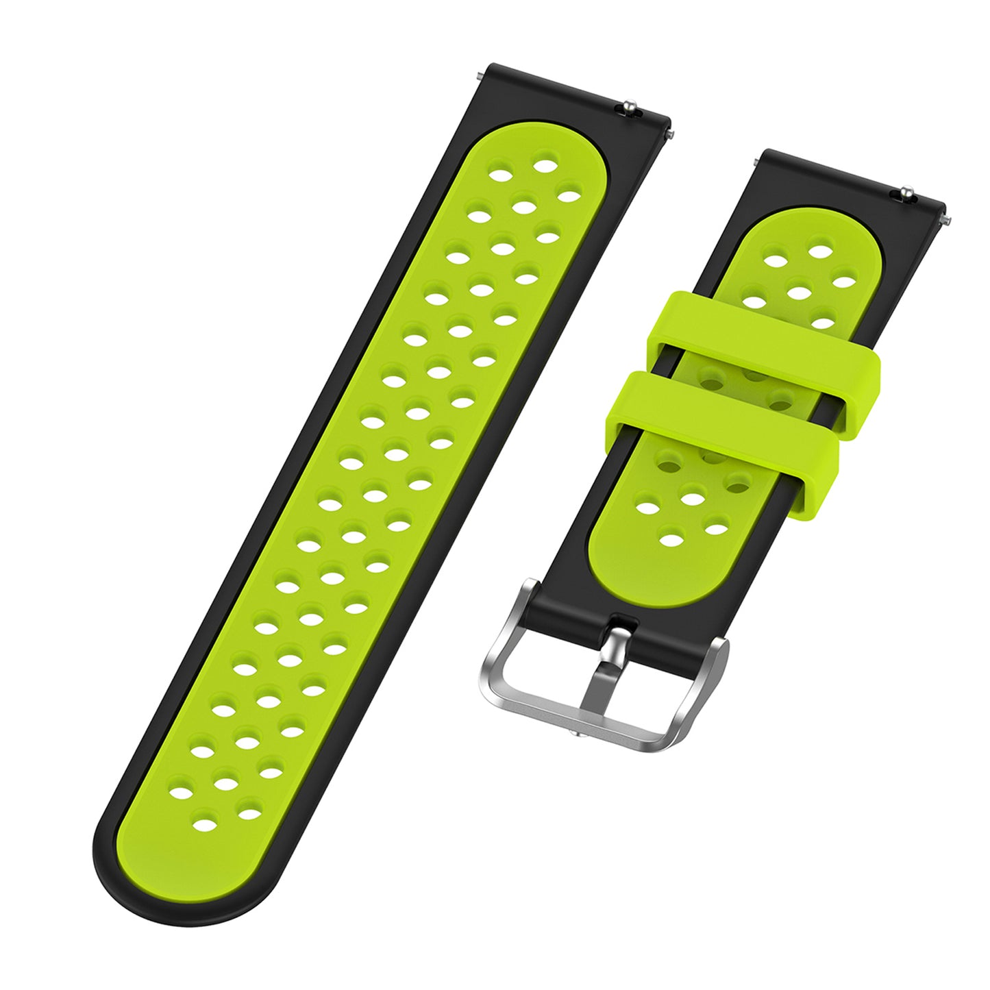 22mm Breathable Dual Color Silicone Watch Strap Wristband with Multiple Holes Design for Huawei Watch GT3 46mm/Samsung Gear S3 Frontier/Classic