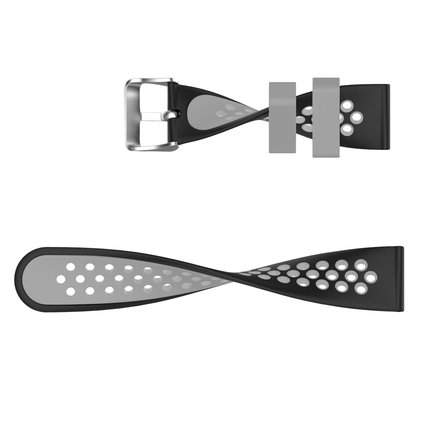22mm Breathable Dual Color Silicone Watch Strap Wristband with Multiple Holes Design for Huawei Watch GT3 46mm/Samsung Gear S3 Frontier/Classic