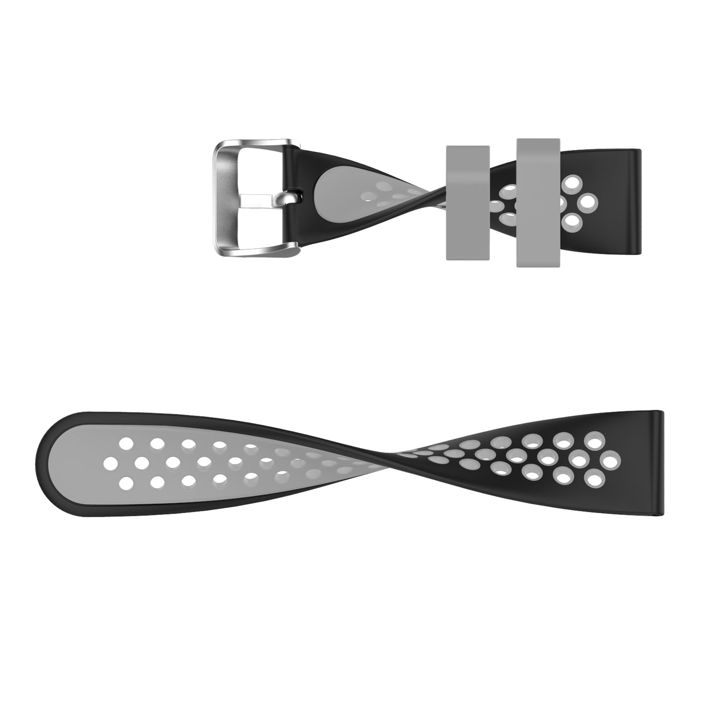22mm Breathable Dual Color Silicone Watch Strap Wristband with Multiple Holes Design for Huawei Watch GT3 46mm/Samsung Gear S3 Frontier/Classic