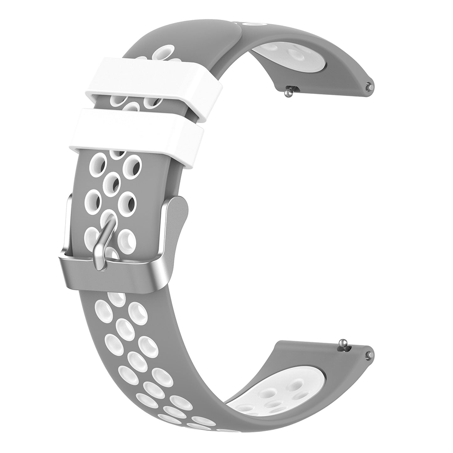 22mm Breathable Dual Color Silicone Watch Strap Wristband with Multiple Holes Design for Huawei Watch GT3 46mm/Samsung Gear S3 Frontier/Classic