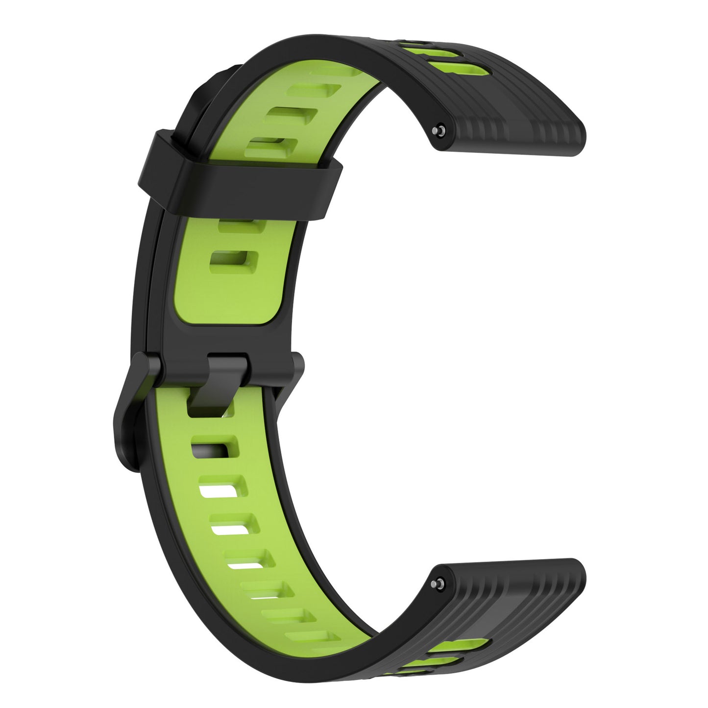 20mm Silicone Stripe Bi-color Watch Strap Soft Wristband with Buckle for Huawei Watch GT2 42mm/Samsung Galaxy Watch4 Classic 42mm/46mm/Watch4 40mm/44mm