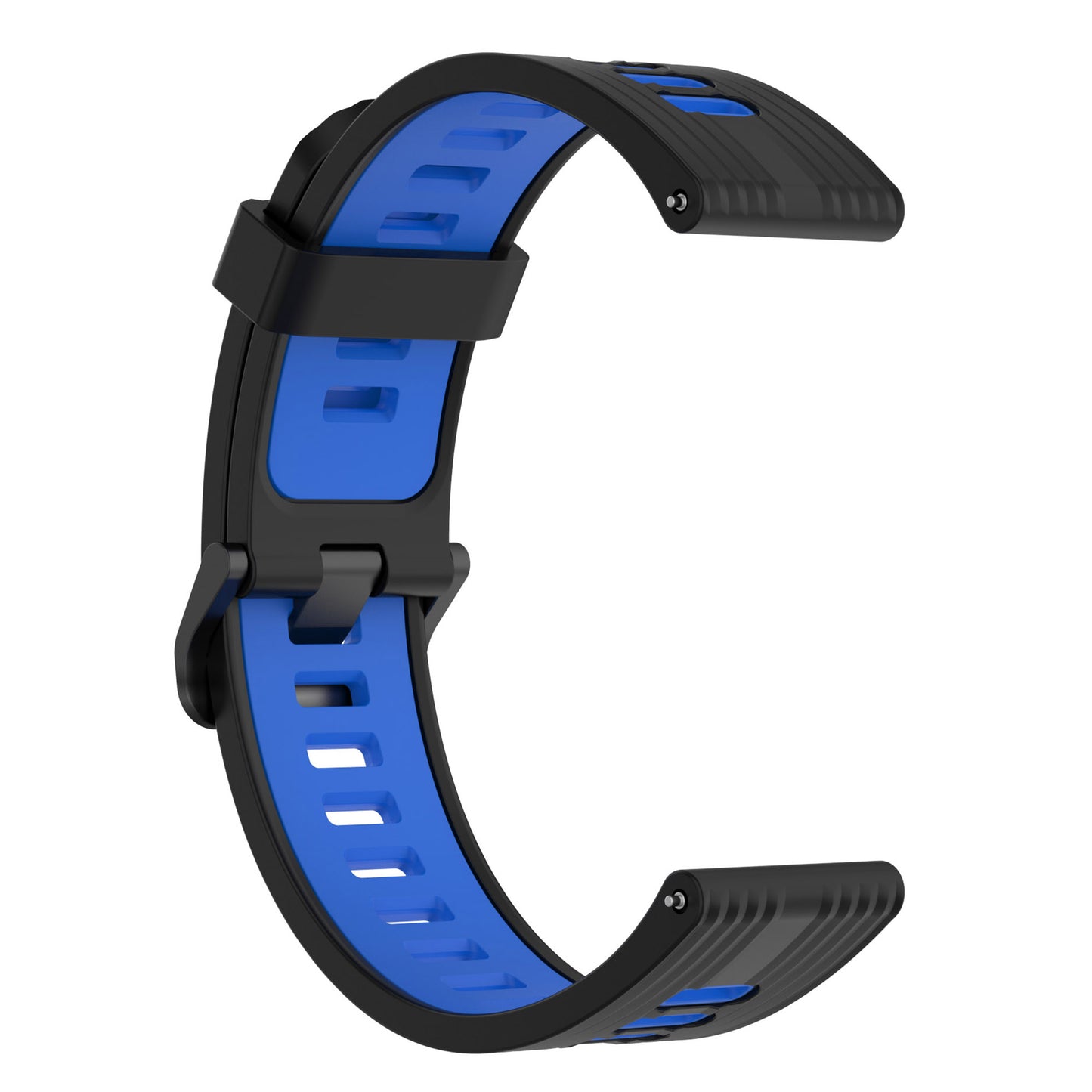 20mm Silicone Stripe Bi-color Watch Strap Soft Wristband with Buckle for Huawei Watch GT2 42mm/Samsung Galaxy Watch4 Classic 42mm/46mm/Watch4 40mm/44mm