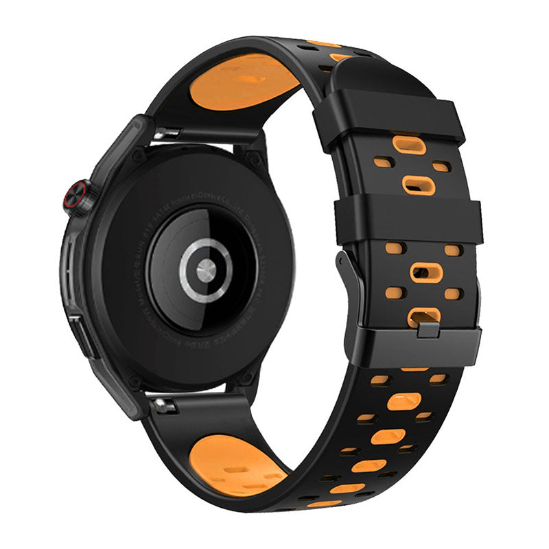 22mm 3 Rows Holes Bi-color Silicone Soft Watch Band for Samsung Galaxy Watch3 45mm/Galaxy Watch 46mm/Gear S3 Frontier/Gear S3 Classic