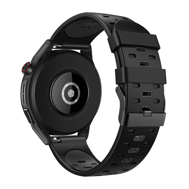 22mm 3 Rows Holes Bi-color Silicone Soft Watch Band for Samsung Galaxy Watch3 45mm/Galaxy Watch 46mm/Gear S3 Frontier/Gear S3 Classic