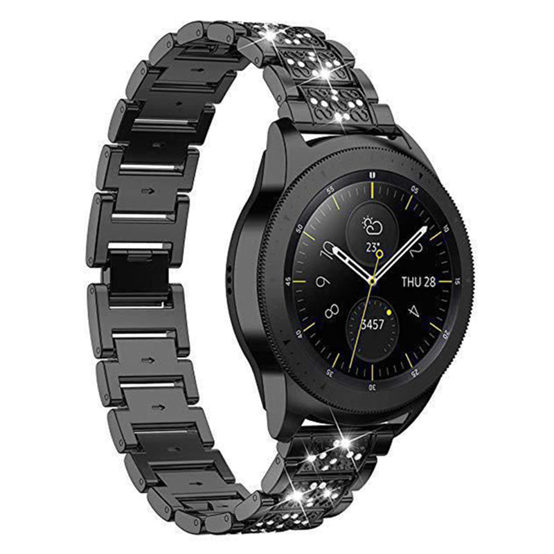 18mm 3-beads Rhinestone Decor Smart Watch Strap Metal Wrist Band for Garmin Venu 2S/Vivoactive 4S