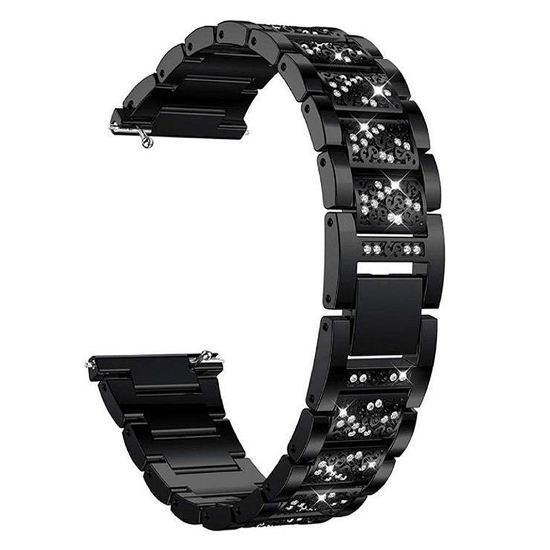 18mm 3-beads Rhinestone Decor Smart Watch Strap Metal Wrist Band for Garmin Venu 2S/Vivoactive 4S
