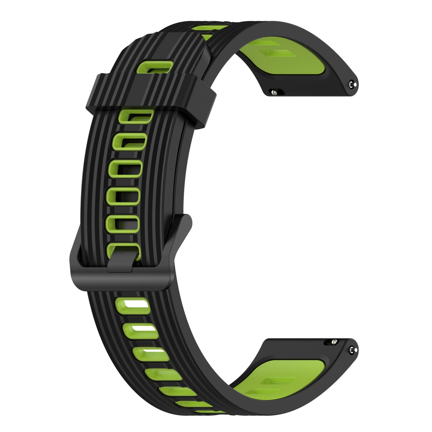 20mm Stripes Design Bi-color Silicone Soft Watch Band Adjustable Wrist Strap for Huawei Watch GT3 42mm/Samsung Galaxy Watch4 40mm/44mm