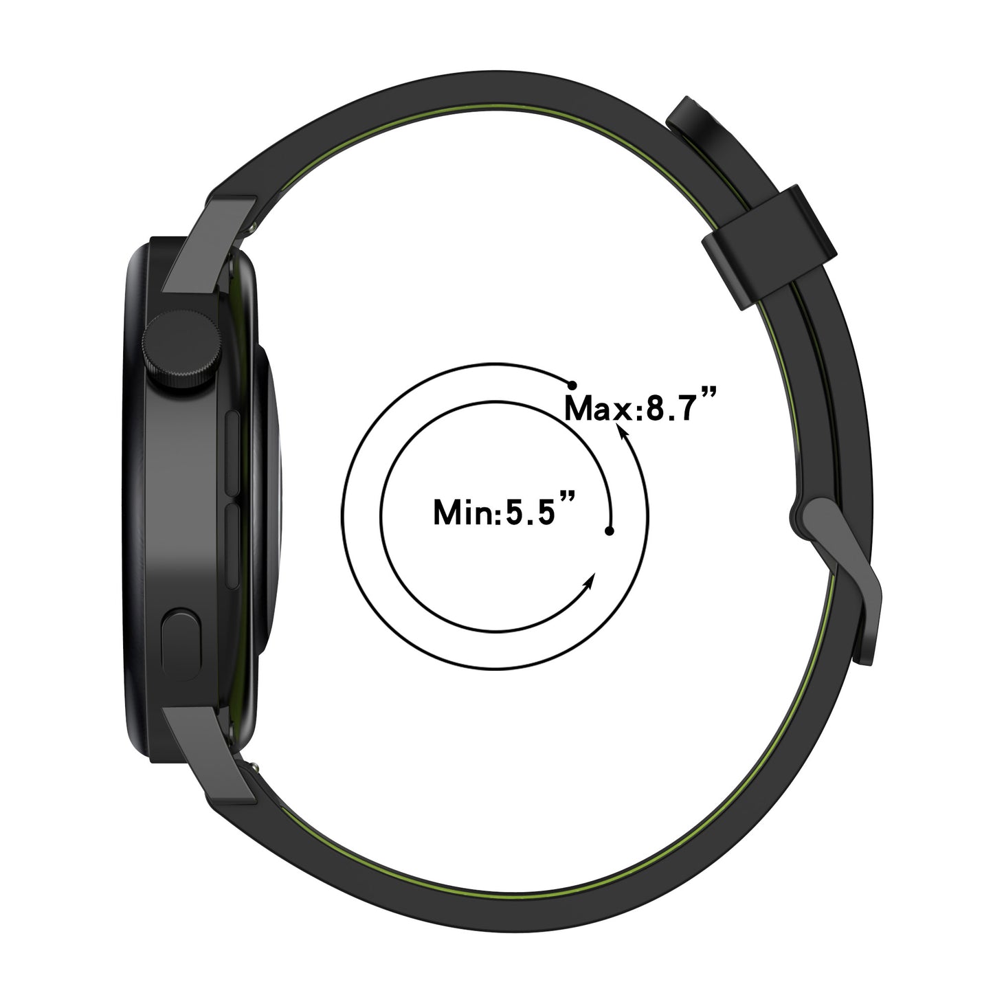 20mm Stripes Design Bi-color Silicone Soft Watch Band Adjustable Wrist Strap for Huawei Watch GT3 42mm/Samsung Galaxy Watch4 40mm/44mm