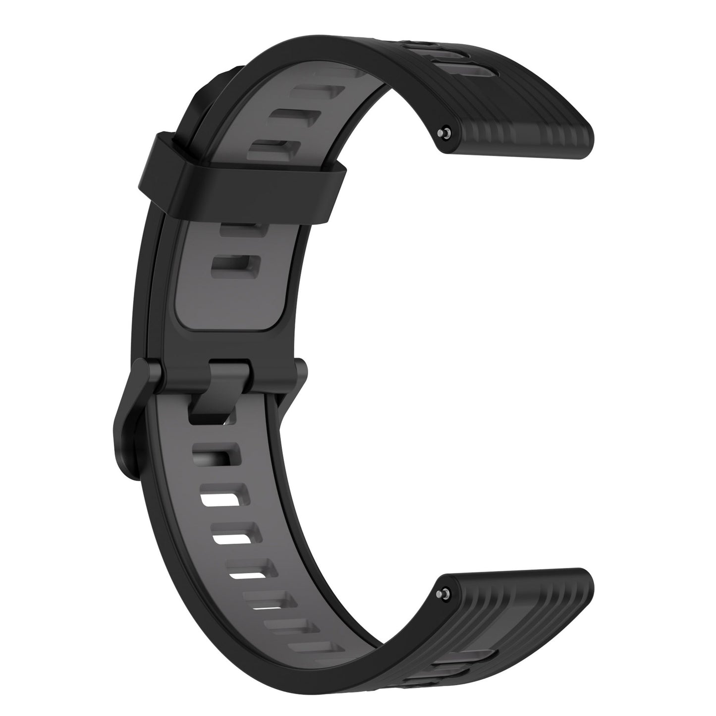 20mm Stripes Design Bi-color Silicone Soft Watch Band Adjustable Wrist Strap for Huawei Watch GT3 42mm/Samsung Galaxy Watch4 40mm/44mm