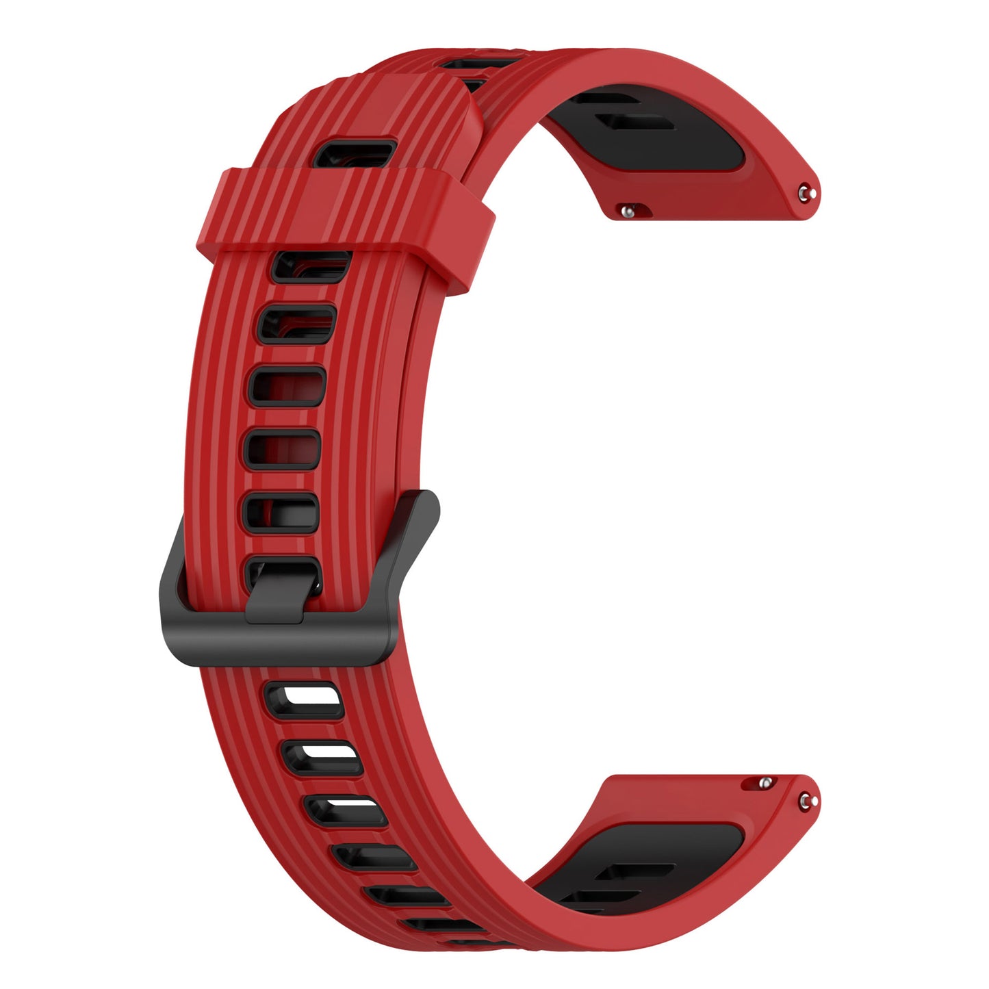 20mm Stripes Design Bi-color Silicone Soft Watch Band Adjustable Wrist Strap for Huawei Watch GT3 42mm/Samsung Galaxy Watch4 40mm/44mm
