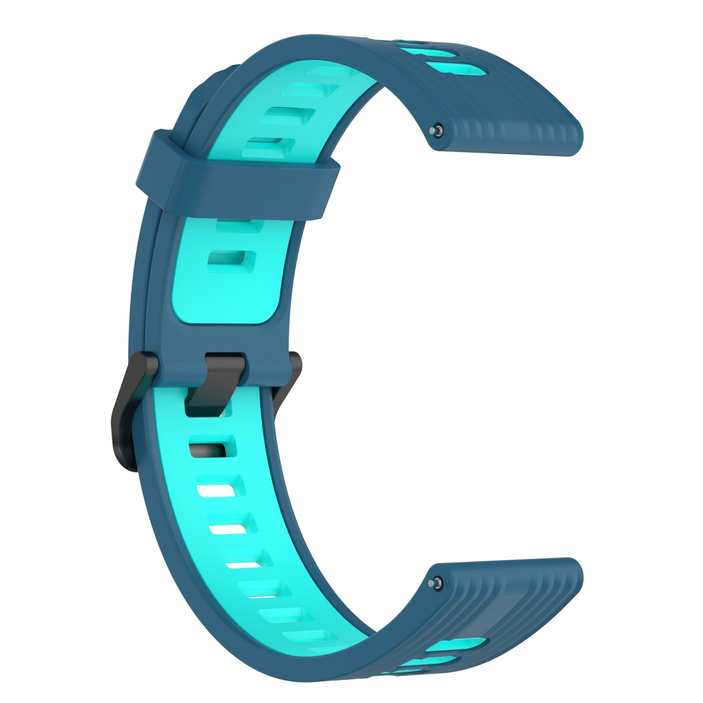 20mm Stripes Design Bi-color Silicone Soft Watch Band Adjustable Wrist Strap for Huawei Watch GT3 42mm/Samsung Galaxy Watch4 40mm/44mm